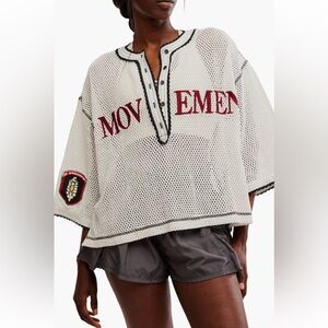 FP movement call out embroidered open stitch top